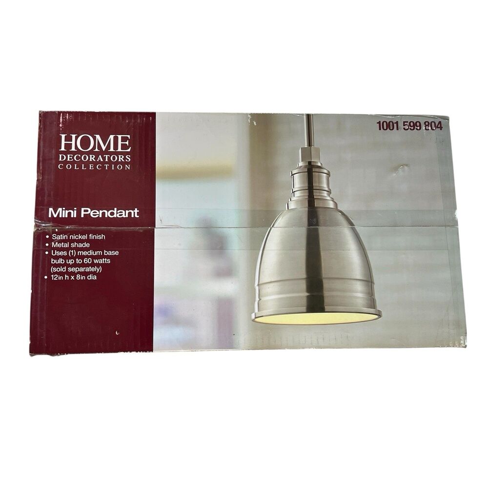 Satin Nickel Metal Shade Mini Pendant Light Home Decorators Collection